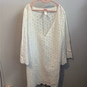 NWT Kate Spade White Eyelet Coverup Sz XL